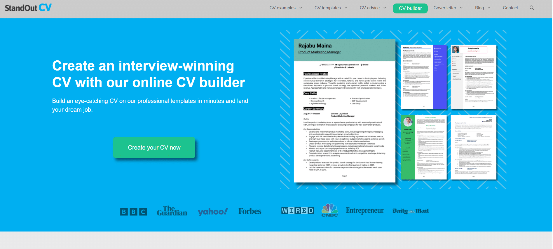 StandOut CV homepage