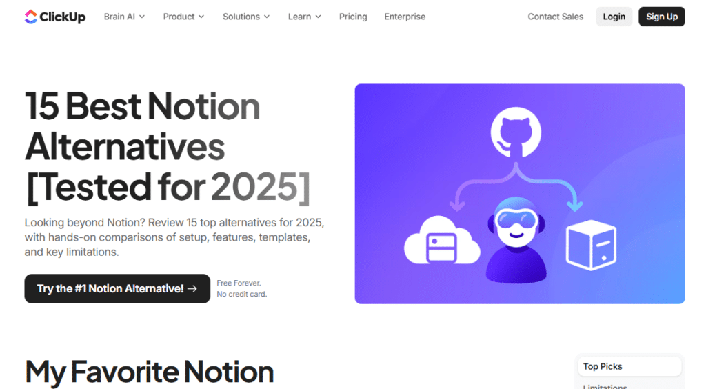 Competitor alternative content